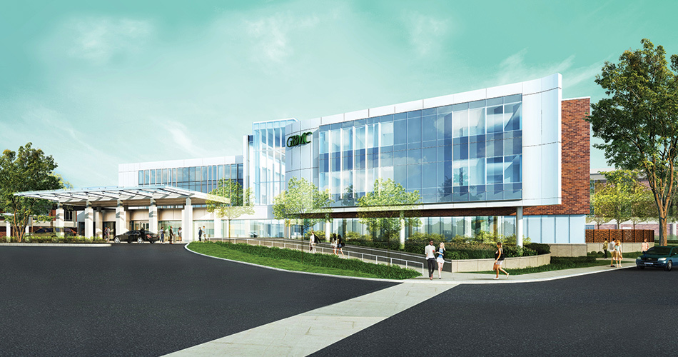 Patient center architectural render