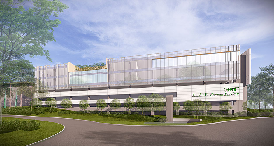 Another rendering of the Sandra R. Berman Cancer Center's front